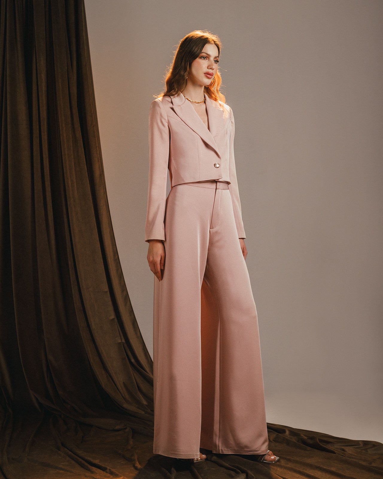 Cropped Baby Pink Blazer