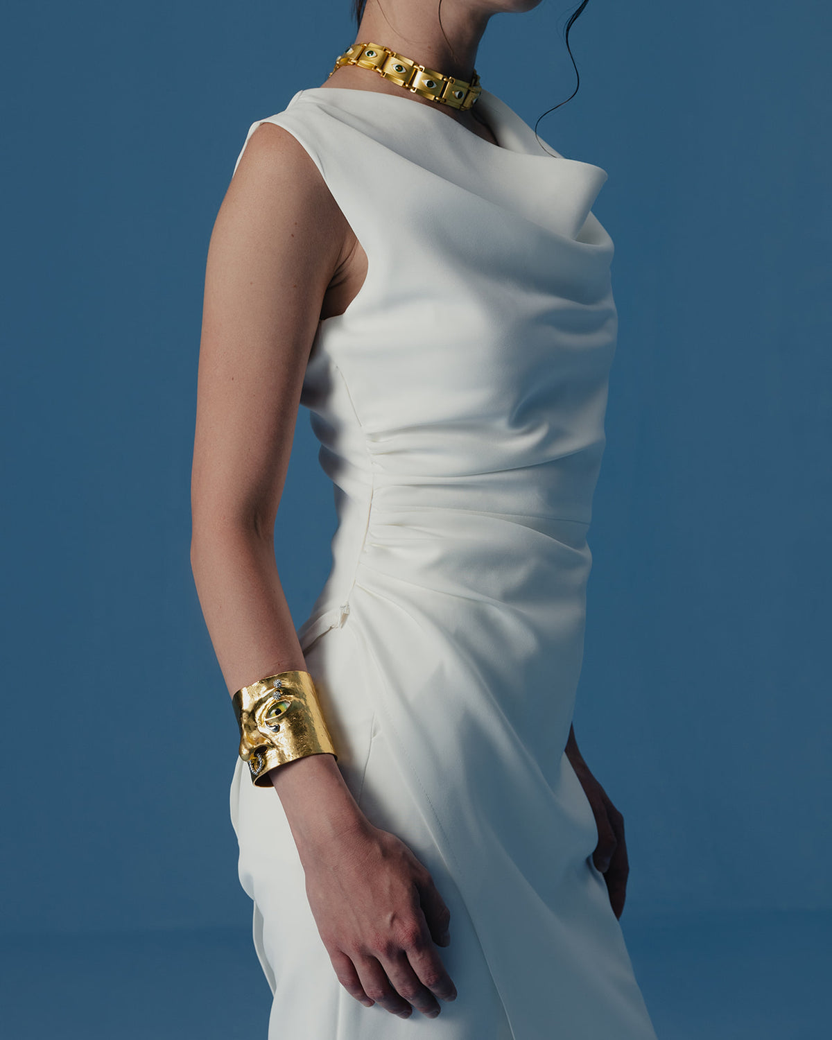 The Athena Sleeveless Tunic in Ivory