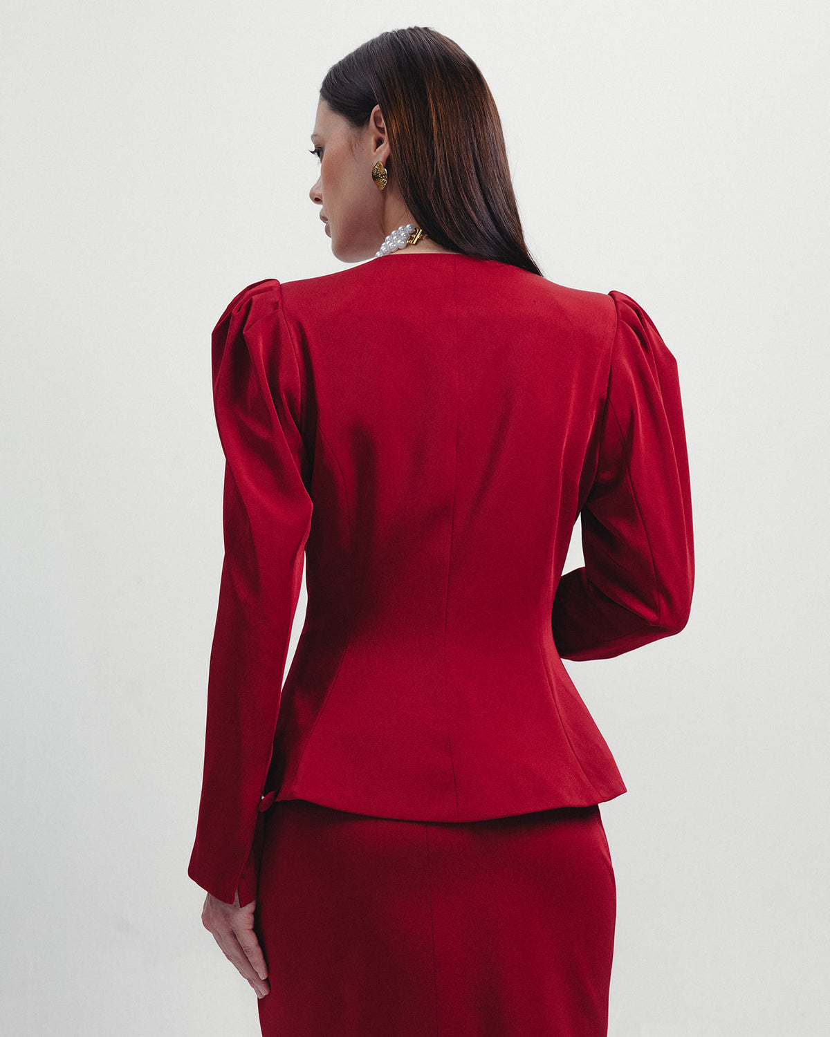 The Valerie Blazer in Crimson
