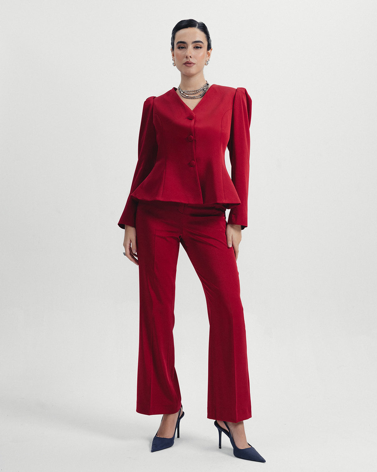 The Valerie Pants in Crimson