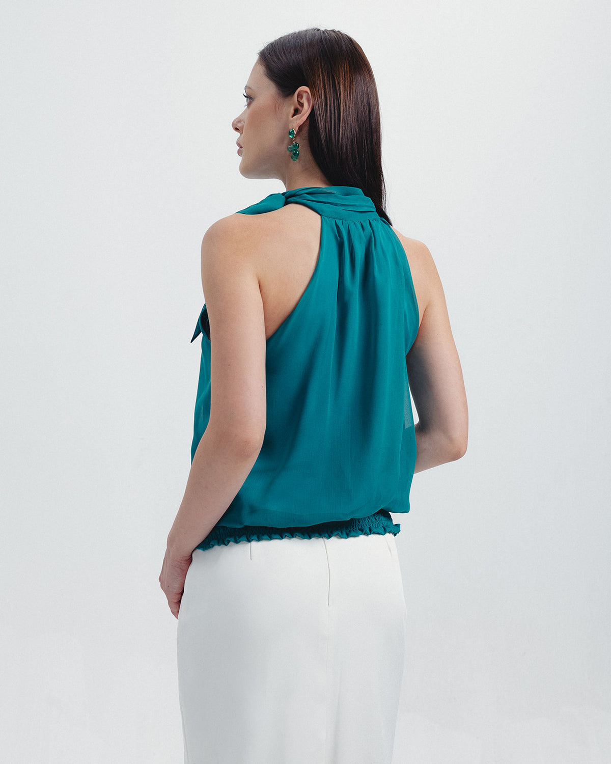 The Celine Halter Top | Available in Emerald, Noir, Café & Ivory