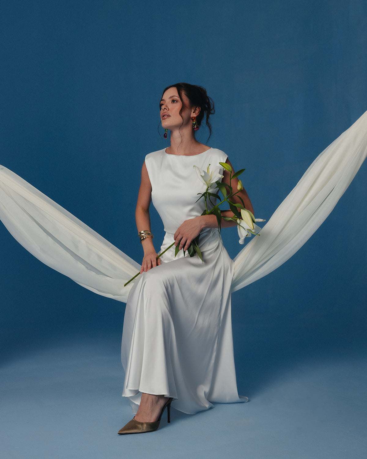 The Serene Midi Dress in Ivory