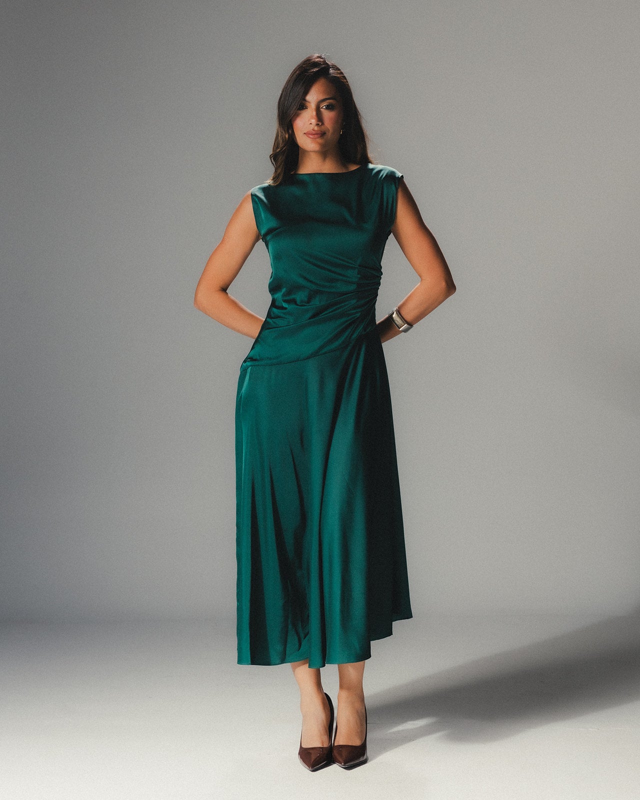 The Emerald Serene Midi Dress