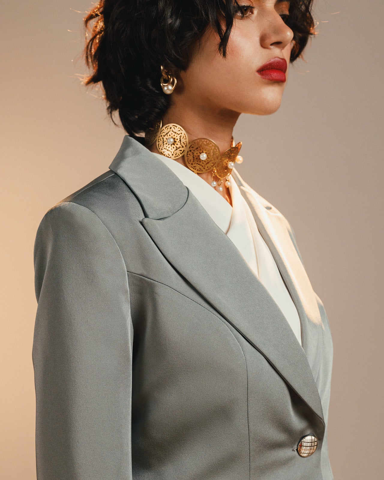 Cropped Mint Blazer