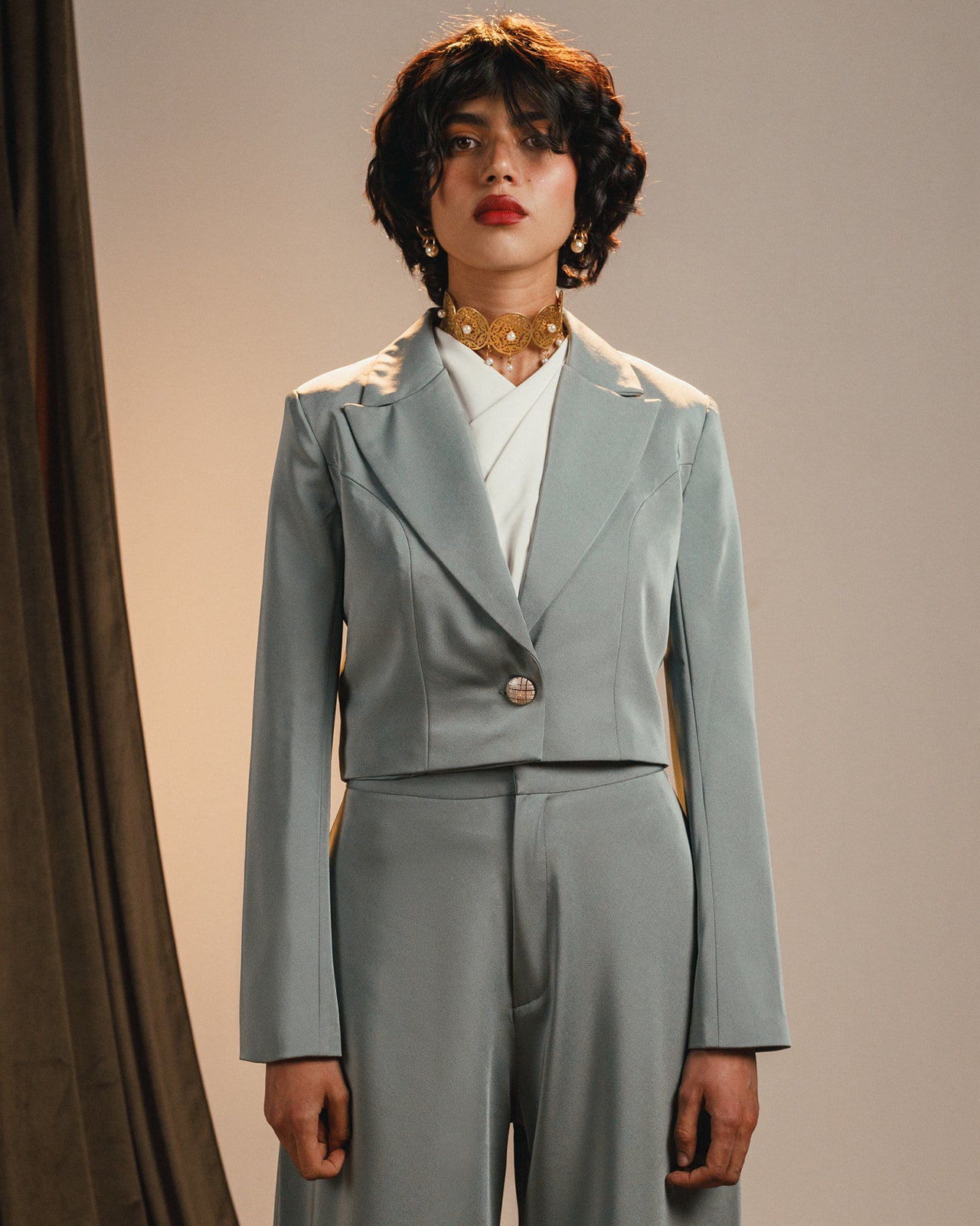 Cropped Mint Blazer