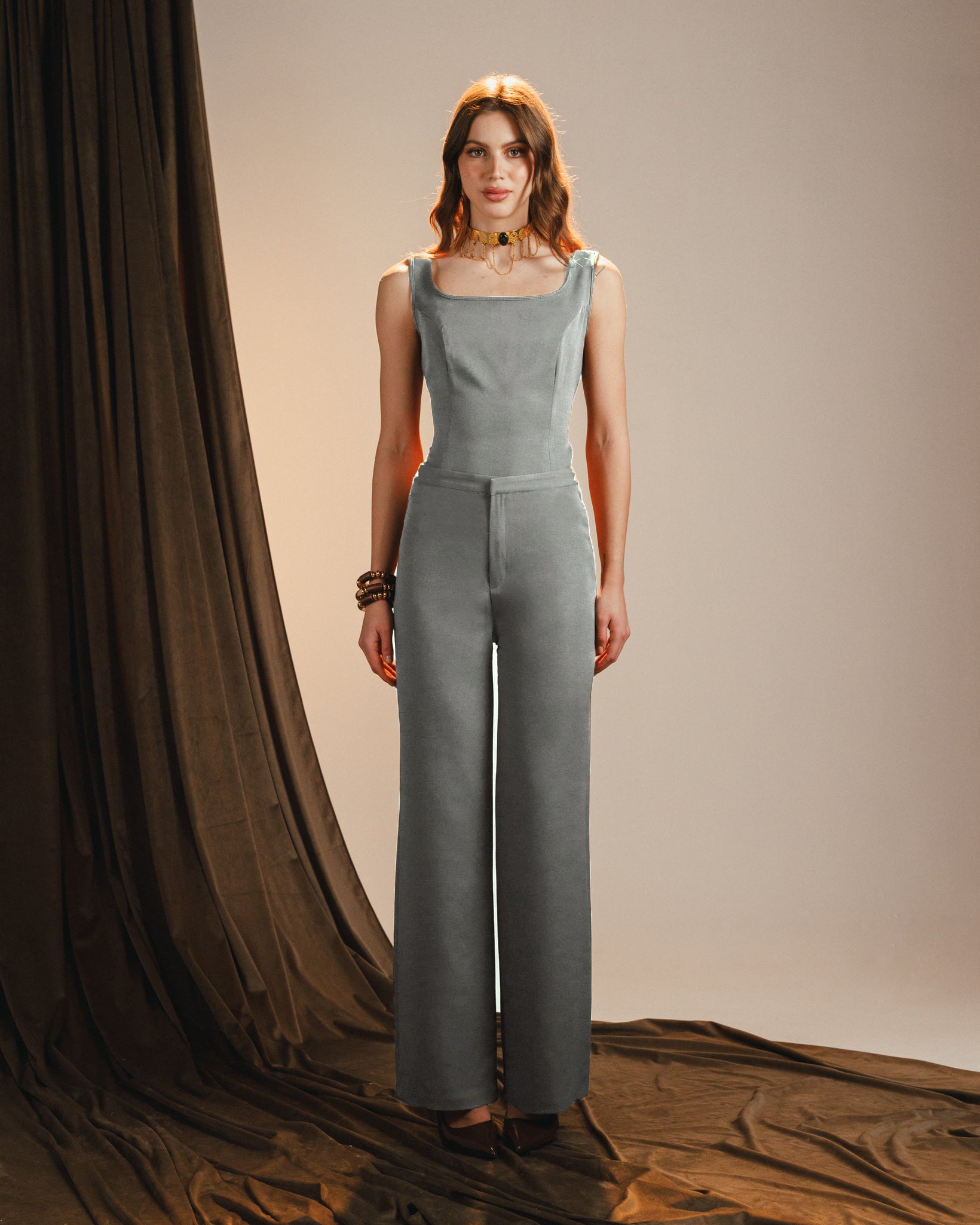 mint crepe top