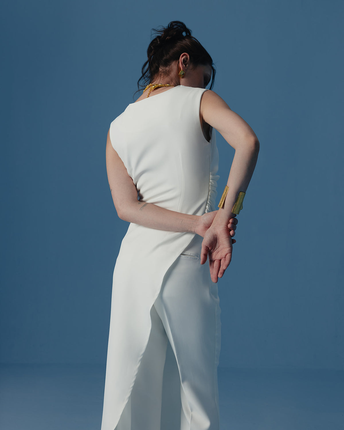 The Athena Sleeveless Tunic in Ivory