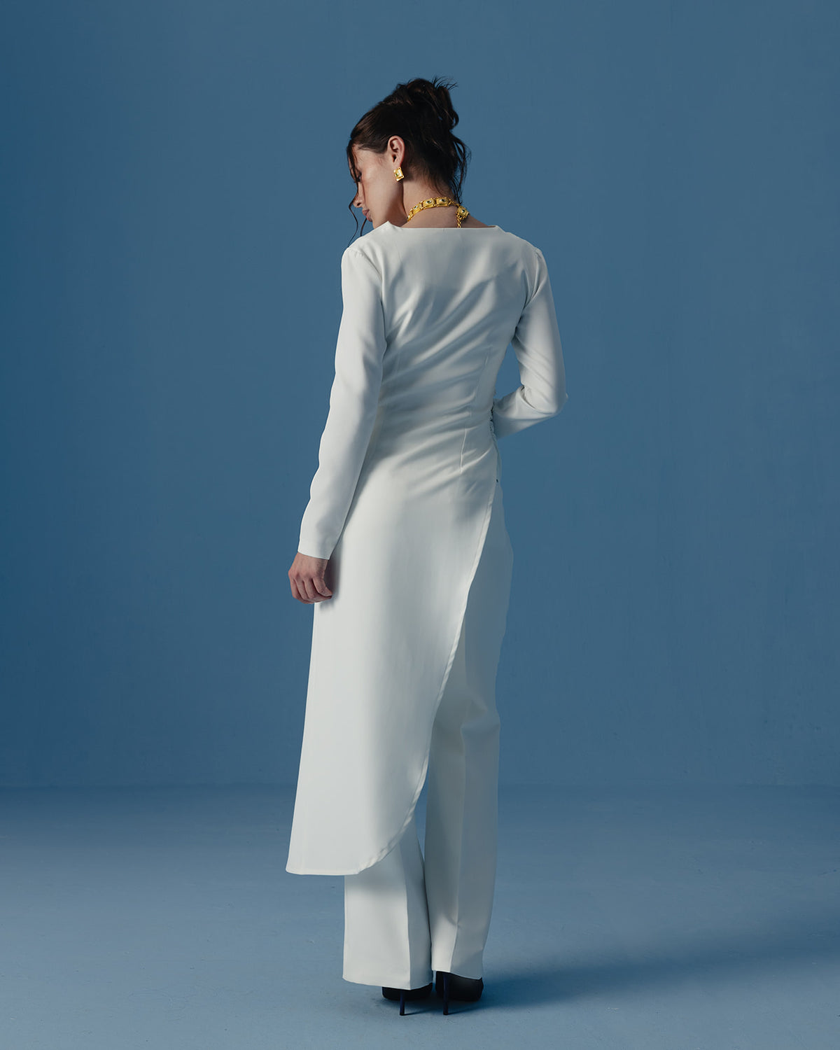 The Athena Long Sleeve Tunic in Ivory