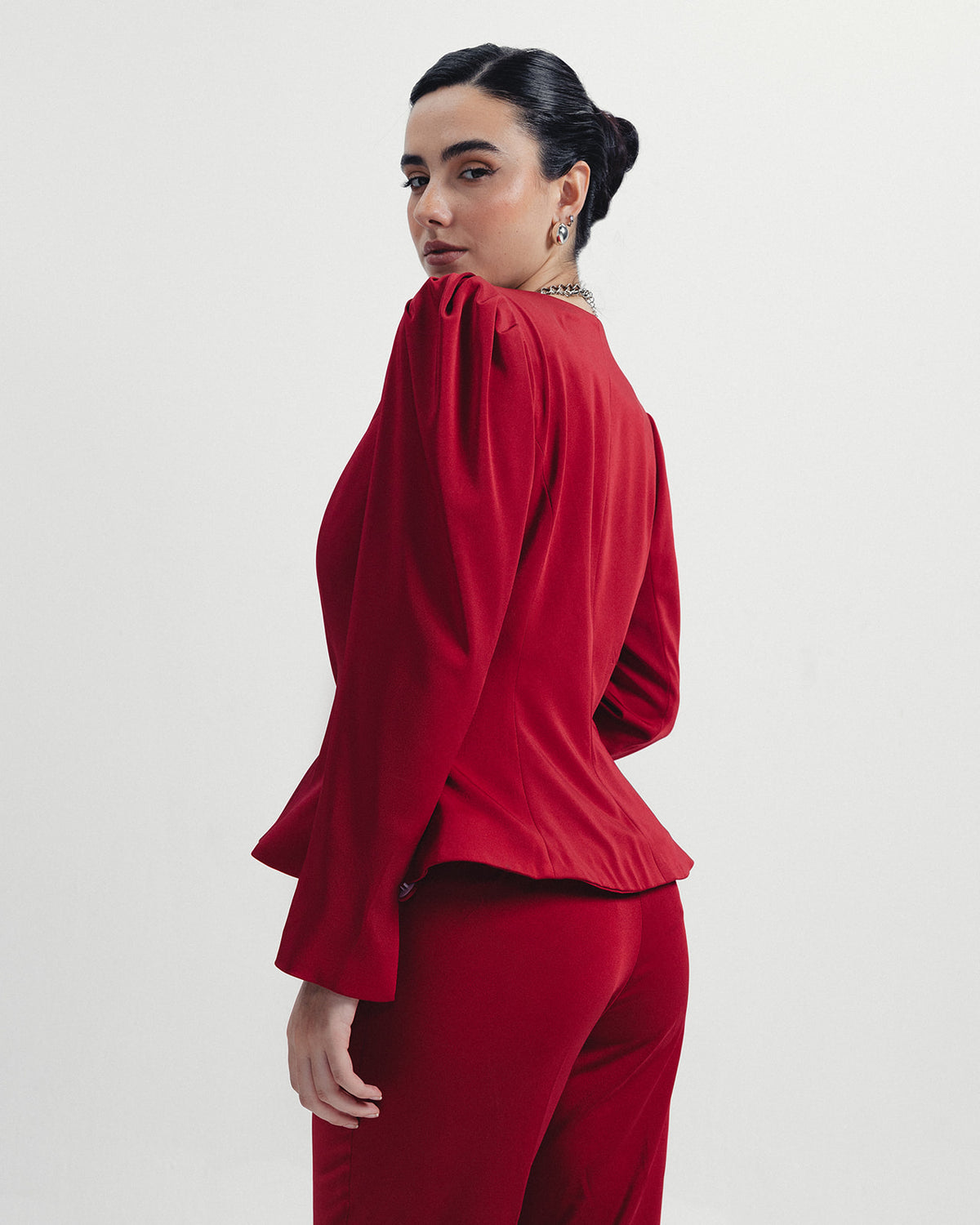 The Valerie Blazer in Crimson