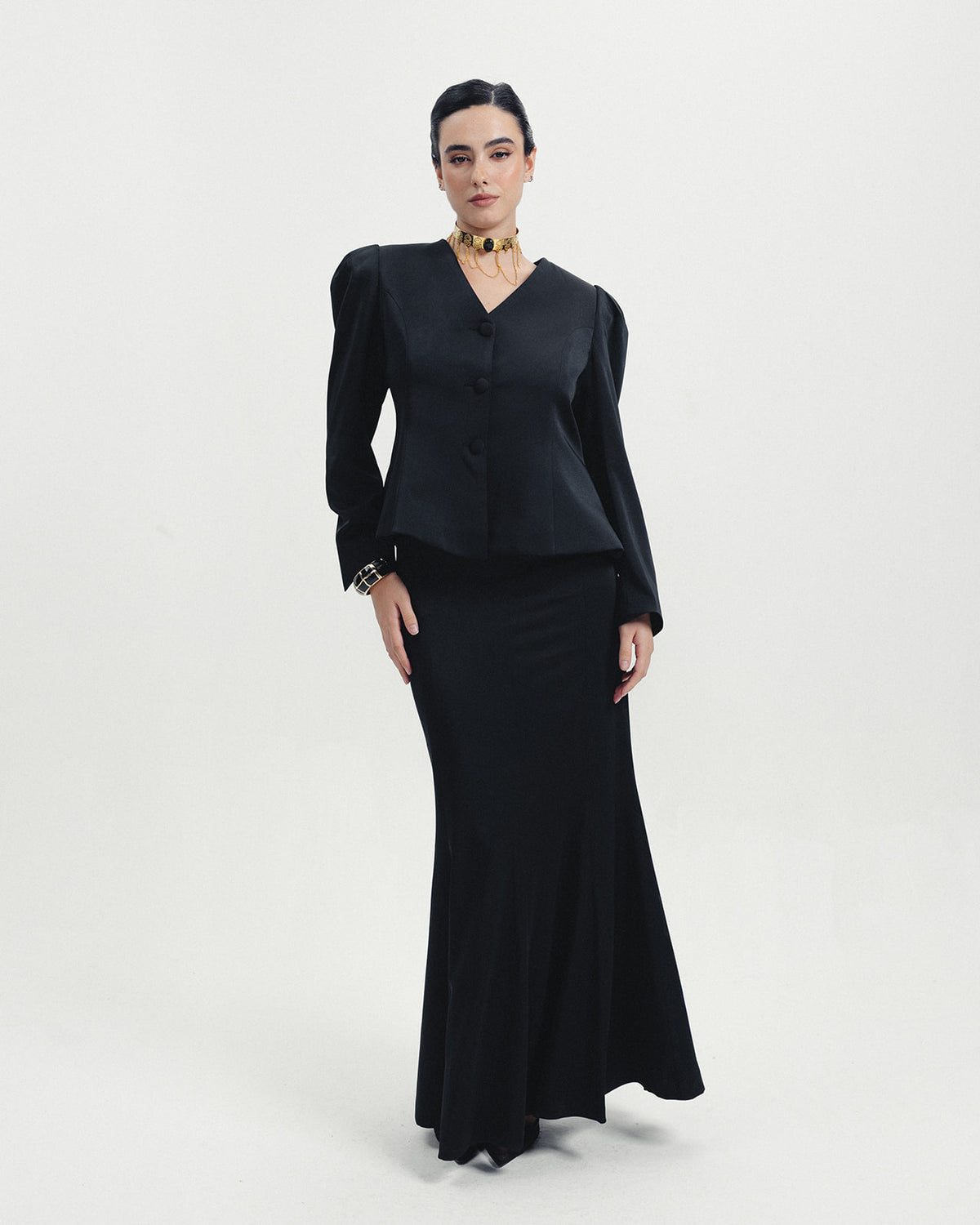 The Valerie Mermaid Skirt in Noir