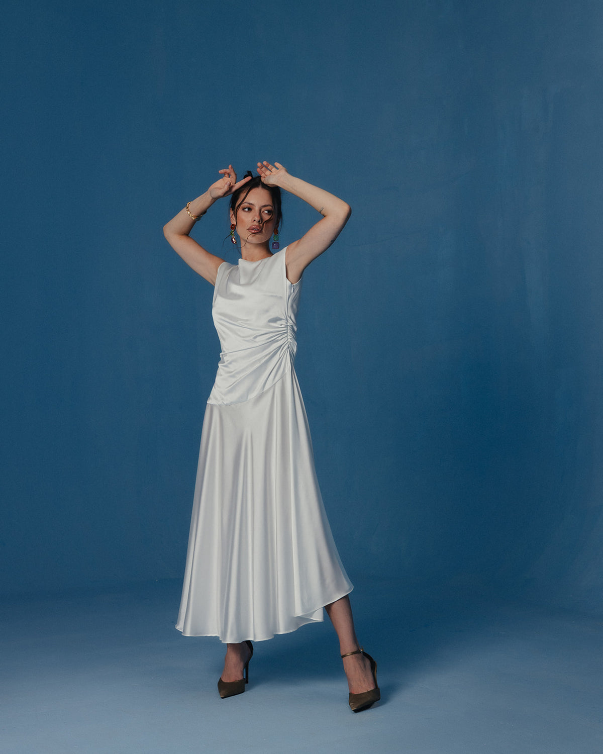 The Serene Midi Dress in Ivory