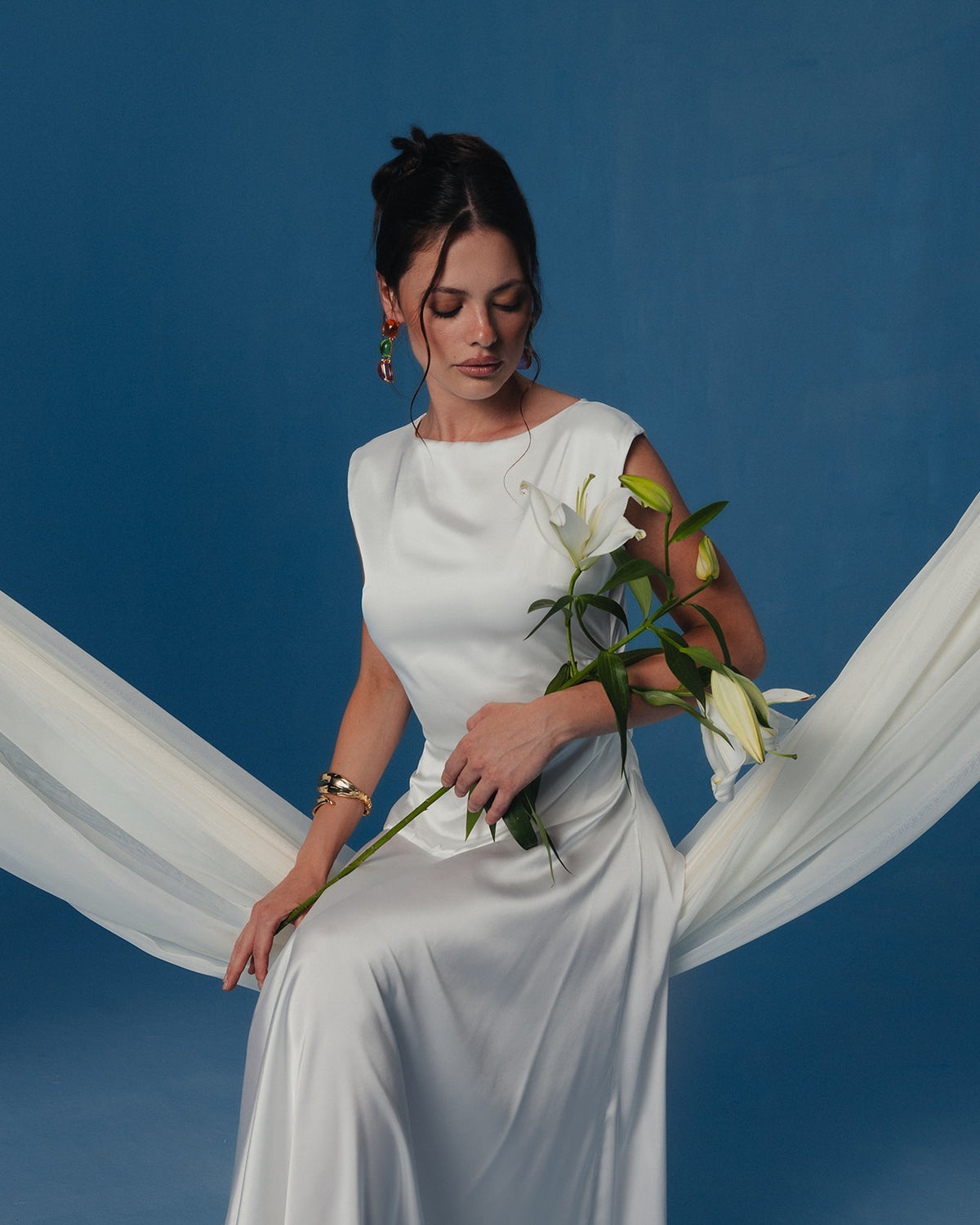 The Serene Midi Dress in Ivory