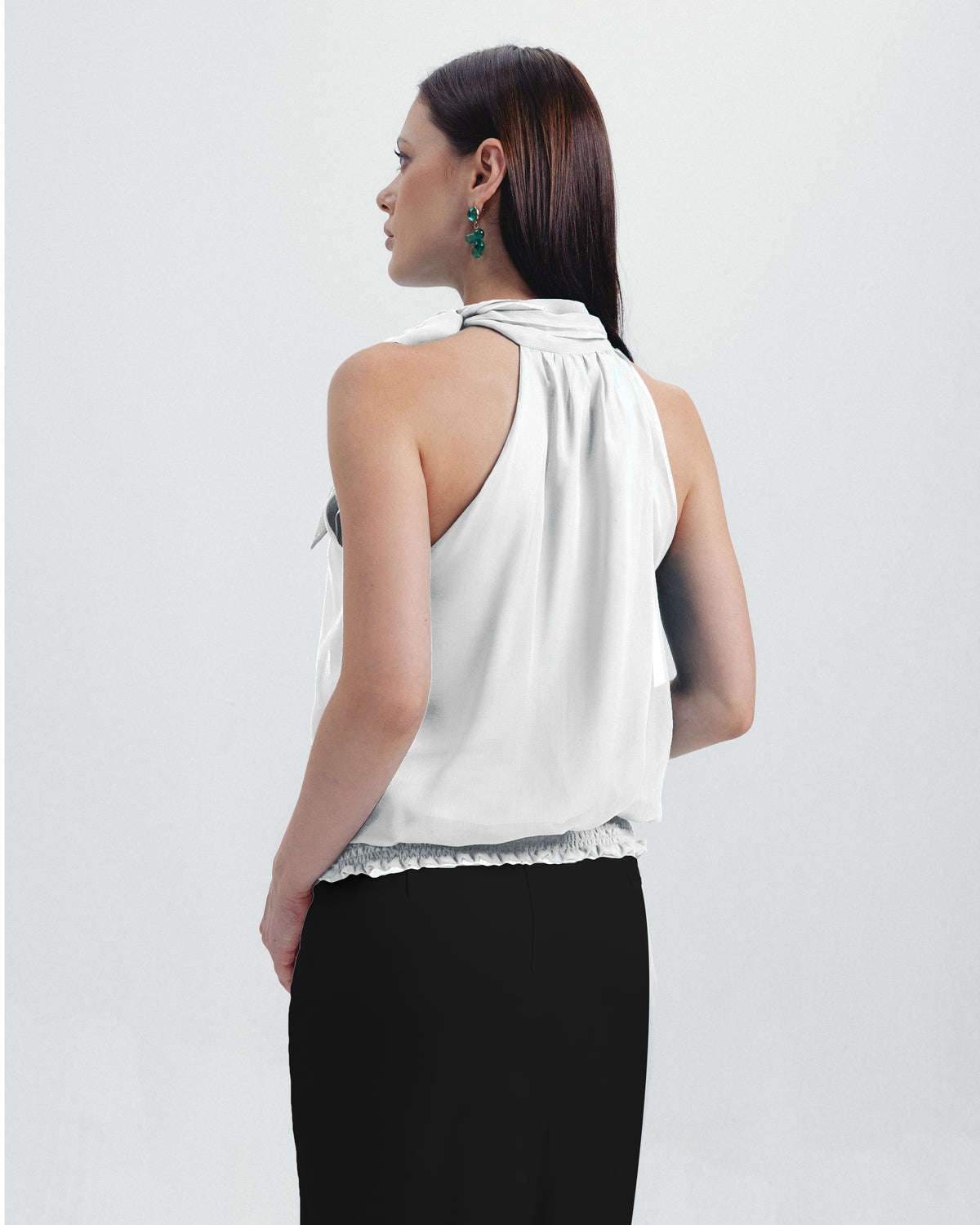 The Celine Halter Top | Available in Emerald, Noir, Café & Ivory